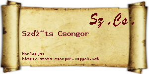 Szőts Csongor névjegykártya